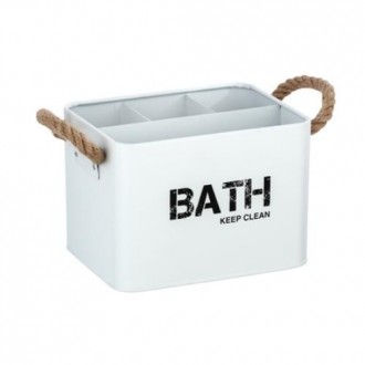 CESTA DE BAÑO CON COMPARTIMENTOS GARA BLANCO 23700