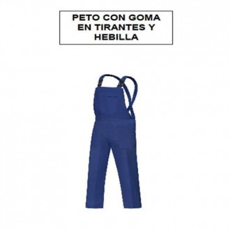 PETO TRABAJO TERGAL AZULINA TIRANTES Y HEBILLA 54