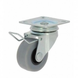RUEDA CON SOPORTE PLACA ARO GOMA 30 C/FRENO 17283
