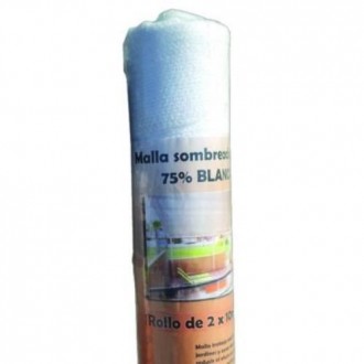 ROLLO 2X10M MALLA SOMBREADORA BLANCA 75% SB210