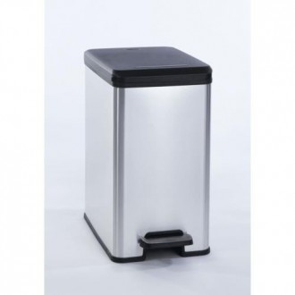 CUBO PEDAL 25 L. SLIM BIN PLATA 213300