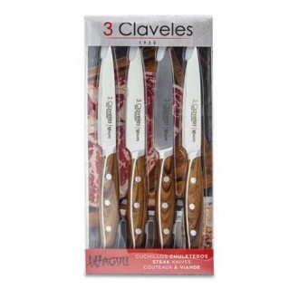 SET 4 CUCHILLOS CHULETEROS WAGYU 11,5 CM - 4,5" E