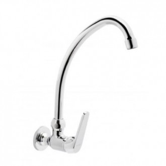 GRIFO GE2 LAVABO MURAL MONOMANDO CAÑO ALTO CROMADO