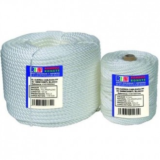 CUERDA CABLEADA PP. 4 CABOS 12 MM. BCO.100 M.
