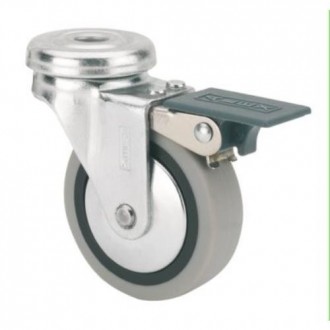 RUEDA GIRATORIA B GOMA D60 CON FRENO 1-0552