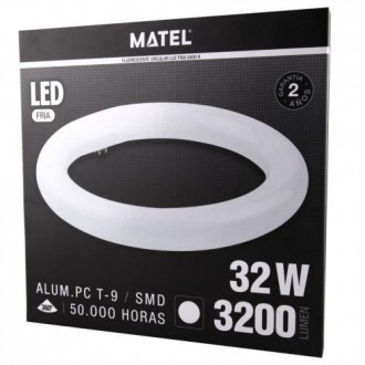TUBO FLUORESCENTE LED T9 CIRCULAR 40CM 32W FRIA