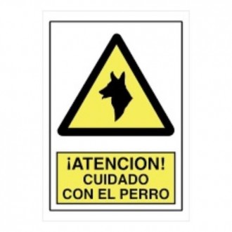SEÑAL ADVERTENCIA CUIDADO CON EL PERRO