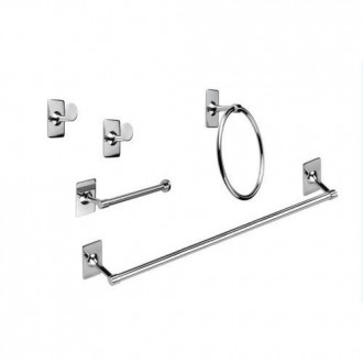 JUEGO BAÑO 5PZAS. ADHESIVO INOX B-LABEL 66772