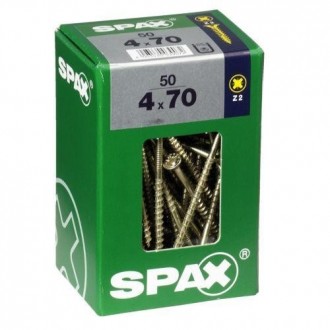 TORNILLO SPAX C/PL POZI BRICO. 4.0X70 C/50 UDS