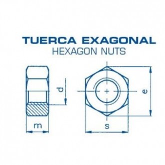 TUERCA EXAGONAL 934 INOX. A-2 14 (CENT.)