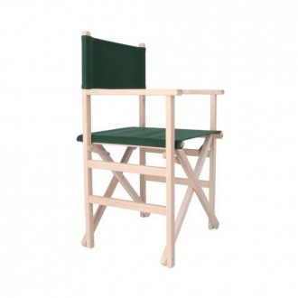 SILLON DIRECTOR SIN BARNIZ LONA VERDE OSCURO