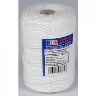 CUERDA TRENZADA ALMA POLIETILENO 3 MM. BCO.200 M.