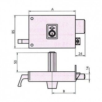 CERRADURA REVERSIBLE 125AR 10 DCHA. HE PF