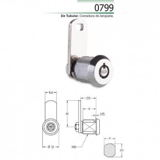 CERRADURA LLAVE TUBULAR CROMO 0799