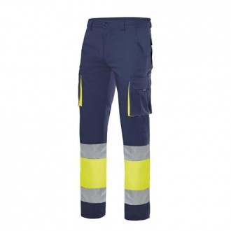 PANTALON STRETCH A.V. AZUL MAR/AMA.FLUOR T- L