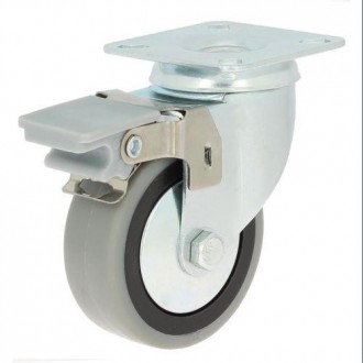 RUEDA CON SOPORTE PLACA ARO GOMA 80 C/FRENO 79330