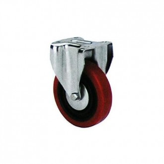RUEDA POLIURETANO ROJA FIJA 80 MM. 2-2473