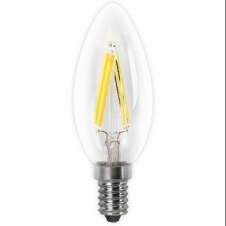 BOMBILLA LED FILAMENTO VELA FRIA E14 4W 400LM