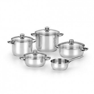 MENAJE 5 PIEZAS OPTIMA TAPA CRISTAL
