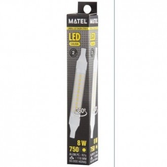 BOMBILLA LED LINEAL 118MM R7S 8 WATIOS 360º CALIDA