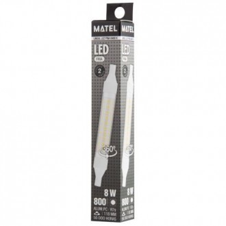 BOMBILLA LED LINEAL 118MM R7S 8 WATIOS 360º FRIA