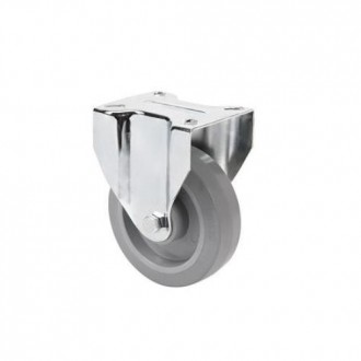 RUEDA FIJA 125 GOMA GRIS ELASTICA 225KG.