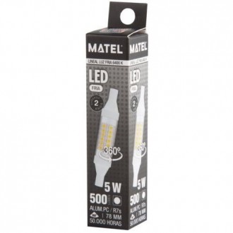 BOMBILLA LED LINEAL 78MM R7S 5 WATIOS 360º FRIA