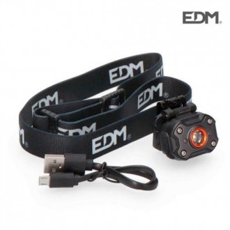 LINTERNA CABEZA LED 400LM RECARGABLE EDM 36416