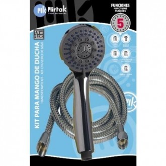 KIT DUCHA NIGER CROMO FLEXO METAL. 1,5 M. B17052