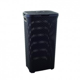 CESTO CON TAPA 40L.NATURAL STYLE MARRON 193009
