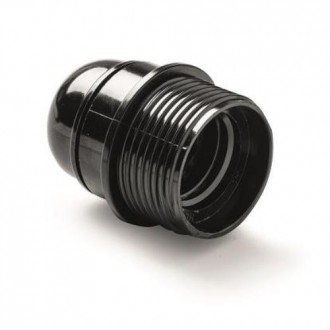 PORTALAMPARAS BAQUELITA E-27 ROSCADO+TOPE NEGRO
