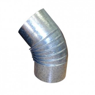 CODO RIZADO GALVANIZADO 0.8 MM. 45º 150 MM.