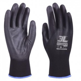 GUANTE PU NEGRO S/COSTURAS ECOCONTACT N A2000 T- 9