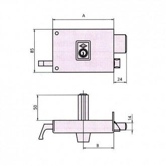 CERRADURA SOBREPONER 1125A 14 IZDA. HE RD. CVL