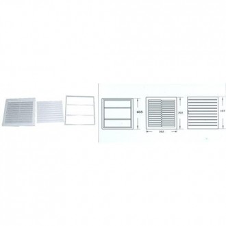 REJILLA EMPOTRAR REGULABLE BLANCA 17X17 R176
