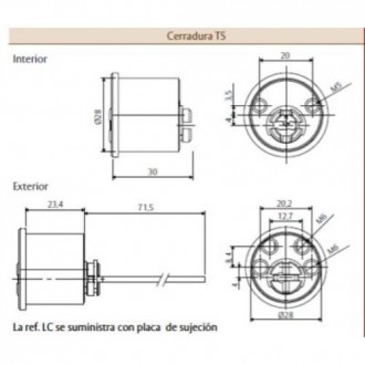 CILINDRO SEG. PARA CERRADURA TS T6TSRFLC LAT. TESA