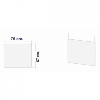 PANTALLA POLICARBONATO COLGADA 70X67CM.X3MM.
