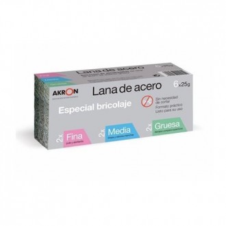 BOBINA LANA ACERO SUR.FINA-MEDIANO-GRUESA 6X25 GR.