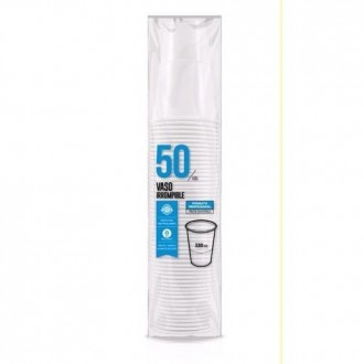VASO PLASTICO BLANCO 330CC (PACK-50) 5104