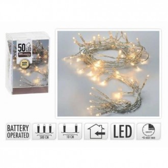 GUIRNALDA 50 LEDS BLANCOS A PILAS AX9800660