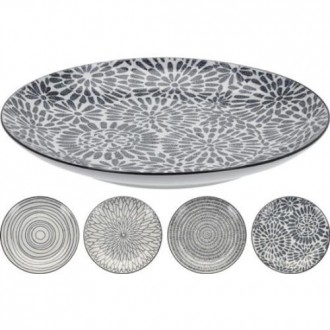PLATO GRES GRIS 270MM DISEÑO SURTIDO  079000060
