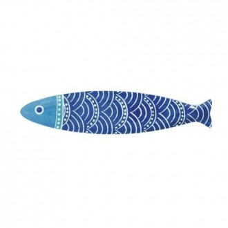 PLATO PESCADO LARGO 307CM PORCELANA AZUL