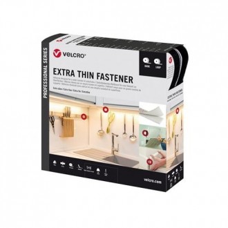 CINTA VELCRO EXTRAFINA NEGRA 20MM ANCHO  CAJA 25M.