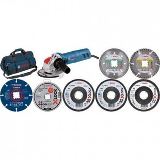KIT AMOLADORA GWX 750115 + DISCOS XLOCK 115MM