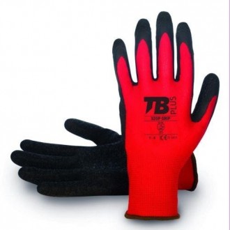 GUANTE POLIESTER ROJO S/COSTURAS 320P GRIP10