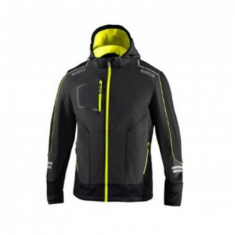 CHAQUETA TECH  SOFTSHELL GRIS/AMARILLO TALLA M