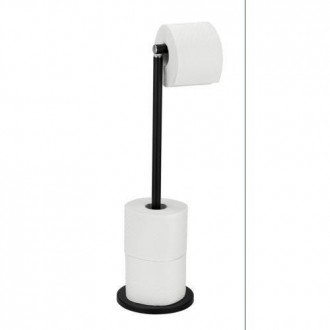 PORTARROLLOS DE PIE 2 EN 1 NEGO MATE 24034