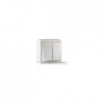 DOBLE INTERRUPTOR SUPERFICIE BLANCO 10A-250V S7000