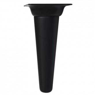 PATA CONICA RECTA 150MM NEGRA/PLATO METAL NEGRO