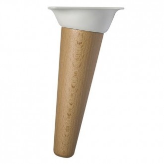 PATA CONICA INCLI.150MM BARNIZ/PLATO METAL BLANCO